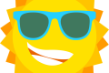 Illustration of a sun wearing sunglasses